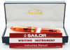 Sailor 1911S Demonstrator Fountain Pen - Burning Sun Red, Gold Trim, Broad 14k Nib (Mint In Box, Works Well)