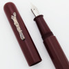 PSP Ranga Ebonite Model 5 Fountain Pen - Sterling Tree Branch Roll Stop, Solid Maroon Ebonite, JoWo #6 Nibs