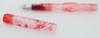 PSPW Prototype Fountain Pen - Compact Clipless, Clear w Red Wisps Alumilite, #6 JoWo Nibs (New)