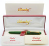 Columbus Academia Fountain Pen by Yamazaki (1990s) - Jade Celluloid, Med-Fine GP Nib (New in Box, Works Well)