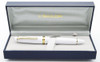 Sailor Levenger Special 1911L Fountain Pen - Large Size, White w Gold Trim, Music 21k Nib (Near Mint In Box, Works Well)