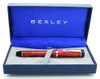 Bexley Classique Fountain Pen (2000s) - Red Pearl, C/C, 18k Stub (Near Mint in Box, Works Well)