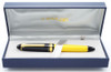 Sailor 1911 Fountain Pen - Standard Size, Yellow & Black w Gold Trim, Music 14k Nib (New in Box, Works Well)