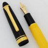 Sailor 1911 Fountain Pen - Standard Size, Yellow & Black w Gold Trim, Music 14k Nib (New in Box, Works Well)