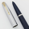 Parker 51 Vacumatic Fountain Pen (1944) - Cedar Blue, Sterling Cap, Medium Nib (Excellent, Restored)