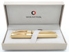 Sheaffer Grand Connaisseur Fountain Pen Ballpoint Set - Gold Lined Model, 18k Stub Nib (Near Mint in Box, Works Well)