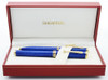 Sheaffer Grand Connaisseur Fountain Pen Ballpoint Set (UK) - Rare Blue Ronce, 18k Medium Nib (Near Mint in Box, Works Well)