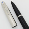 Parker 51 Vacumatic Fountain Pen (1946 - T6) - Jewelers Band Cap, Black, Fine (Excellent, Restored)