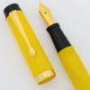 Filcao New Leader Fountain Pen - Yellow w Black Ends, Medium GP Steel Nib, Button Filler (Excellent, Works Well)