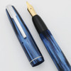 Waterman Stalwart Fountain Pen (Canada, 1940s) - Full Size, Blue Marble, 14k Medium Flexible (Excellent, Restored)