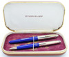 Eversharp Symphony 500 (Loewy First Version) Fountain Pen Set - Blue, Manifold Fine 14k Nib (New Old Stock in Box, Restored)