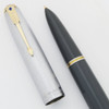 Parker 51 Vacumatic Fountain Pen (1944) - Dove Gray, Sterling Cap, Fine Gold Nib (Excellent, Restored)