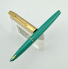 Parker 61 Fountain Pen - Mk II, Caribbean Green Parker w Gold Filled Cap, Fine (Mint)