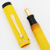 The Lincoln Pen Fountain Pen - Oversize, Yellow w Gold Trim, Fine Flexible 14k Warranted Nib (Excellent, Restored)