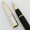 Sheaffer Sentinel Deluxe Fountain Pen - Black, Fat Version, Lever Fill, Medium 14k Triumph Nib (Superior, Restored)