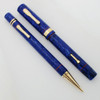 Conklin Endura Oversize Fountain Pen and Pencil Set - Blue Lapis, Fine (Very Nice, Restored)