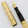 Waterman 0552 1/2 Fountain Pen - Gold-Filled Pansy Panel, Fine Flexible Nib (Excellent +, Restored)