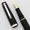 Omas Bologna Fountain Pen  - Matte Black, Silver Colored Trim, Medium 14k Nib (Excellent +)