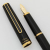 Platinum Music Fountain Pen (1980s) - Black w Gold Trim, 14k Music Nib (Near Mint, Works Well)