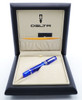 Delta Stantuffo IT Mare LE Fountain Pen - Blue Demonstrator, Sterling Silver Trim, Piston-Filler, 14k Fine (Near Mint in Box, Works Well)