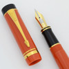 Parker Duofold Centennial Fountain Pen (1990) - Orange, Fine 18k Nib (Excellent + in Box, Works Well)