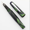 PSPW Prototype Fountain Pen - Green and Purple Shimmer Alumilite, Clip, Sheaffer Imperial Nibs (New)