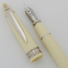Laguiole Oversized Fountain Pen - Ivory Color, Silver Trim,  Fine Iridium Point Nib (Near Mint, Works Well)