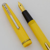 Stephens Slim Fountain Pen -  Lever-Fill, Mandarin Yellow, Fine 14k Gold Nib (Excellent, Works Well)