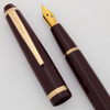 Onoto Fountain Pen (1940-50s) - Burgundy, Piston Filler, Steel Flexible Italic Medium (Excellent, Works Well)