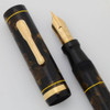 Conklin Endura Oversize Fountain Pen (1920s) - Black & Bronze, Lever Filler, Endura Fine Nib (Excellent +, Restored)
