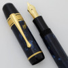 Montblanc Edgar Allan Poe Limited Edition Fountain Pen - Blue Marble with Black Ends, Gold Trim, Fine 18k Nib (Excellent +, Works Well)