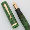 Sheaffer Lifetime Flat Top Oversized (1930s) - Bright Jade Green, Lifetime Fine (Excellent +, Restored)