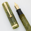 Sheaffer Lifetime Flat Top, Early 1930s - Oversized Jade Green, Short Humped Clip, Lever Filler, Fine (Excellent, Restored)