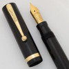 Sheaffer Lifetime Flat Top Fountain Pen - Black Lined Hard Rubber, Junior Size, Medium Nib (Excellent, Restored)