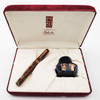 Delta Pompei LE Fountain Pen - Red & Bronze (1996), Vermeil Trim, Lever Fill, 18k Medium Nib (Excellent + in Box, Works Well)