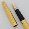 Parker 75 Insignia I Fountain Pen  (1970s) - Gold Plated, Dish Tassies, 14k Extra Fine #63 Nib (Excellent +, Works Well)