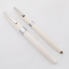 Sheaffer Triumph Imperial Fountain Pen Set - White with Chrome Trim, C/C,  Medium Nib (Near Mint in Box, Works Well)