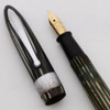 Sheaffer Balance Small Size Fountain Pen (1939-42) - Jewelers Band, Grey Striated, Vac-Fil, Fine 14k #33 Semi-Flex Nib (Very Nice, Restored)