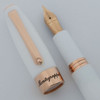 Montegrappa Fortuna Fountain Pen - White with Rose Gold Trim, Fine Rose Gold Nib (Mint, Works Well)