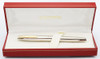Sheaffer Triumph Imperial (1990s) Fountain Pen - Palladium Plate, Gold Trim, Fine 14k Nib (Mint in Box, Works Well)