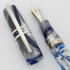 Visconti Homo Sapiens London Fog LE Fountain Pen - Grey w Clear & Blue, 23k Pd Medium Nib (Near Mint, Works Well)