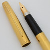 Parker 75 Insignia I Fountain Pen (1960s/70s) - Gold Plated, Flat Tassies, C/C, Broad 14k 98 Nib (Excellent,  Works Well)
