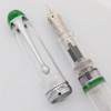 Aurora 88 Minerali LE Fountain Pen - Demonstrator w Diopside Green, Rhodium Trim, 18k Medium Nib (Neart Mint, Works Well)