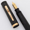 Kritikson-Security 6 Oversize Fountain Pen w/Check Protector (1920s) - BCHR, Twist Filler, Flexible Fine #6 Nib (Superior, Restored)