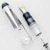 Pilot Custom 74 Fountain Pen  (2010) - Clear with Black Ends, Rhodium Trim, 14k Fine #5 Nib (Near Mint, Works Well)