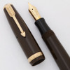 Parker Duofold UK New Standard (1946-8)  - Brown, Button Filler, Broad 14k Nib (Excellent, Works Well) Parker Duofold UK New Standard (1946-8)  - Brown, Button Filler, Broad 14k Nib (Excellent, Works Well)