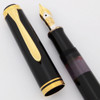 Pelikan M250 Fountain Pen - Black w Gold Trim, 14k Fine Nib (Excellent +, Works Well)