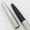 Parker 45 Flighter Fountain Pen (UK-1980) - Chrome Trim,  C/C, 14k Medium Nib (Near Mint, Works Well)