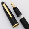 Soennecken Schulfuller 100 Fountain Pen (1940s-50s) - Black with Gold Trim, Piston Filler,  Fine 14k Nib (Excellent, Restored)