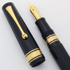 Omas Extra Milord Fountain Pen (1980s/90s) -  Dark Blue w Gold Trim, 18k Fine Nib (Excellent +, Works Well)
